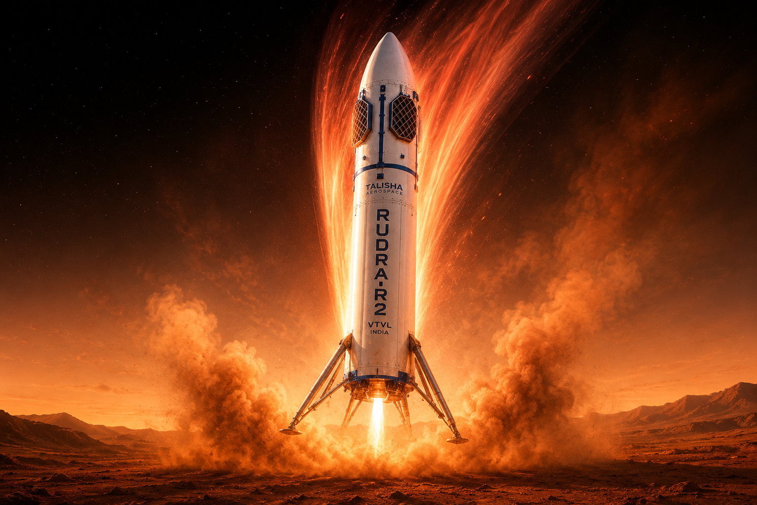 RUDRA-R2 reusable vehicle landing concept